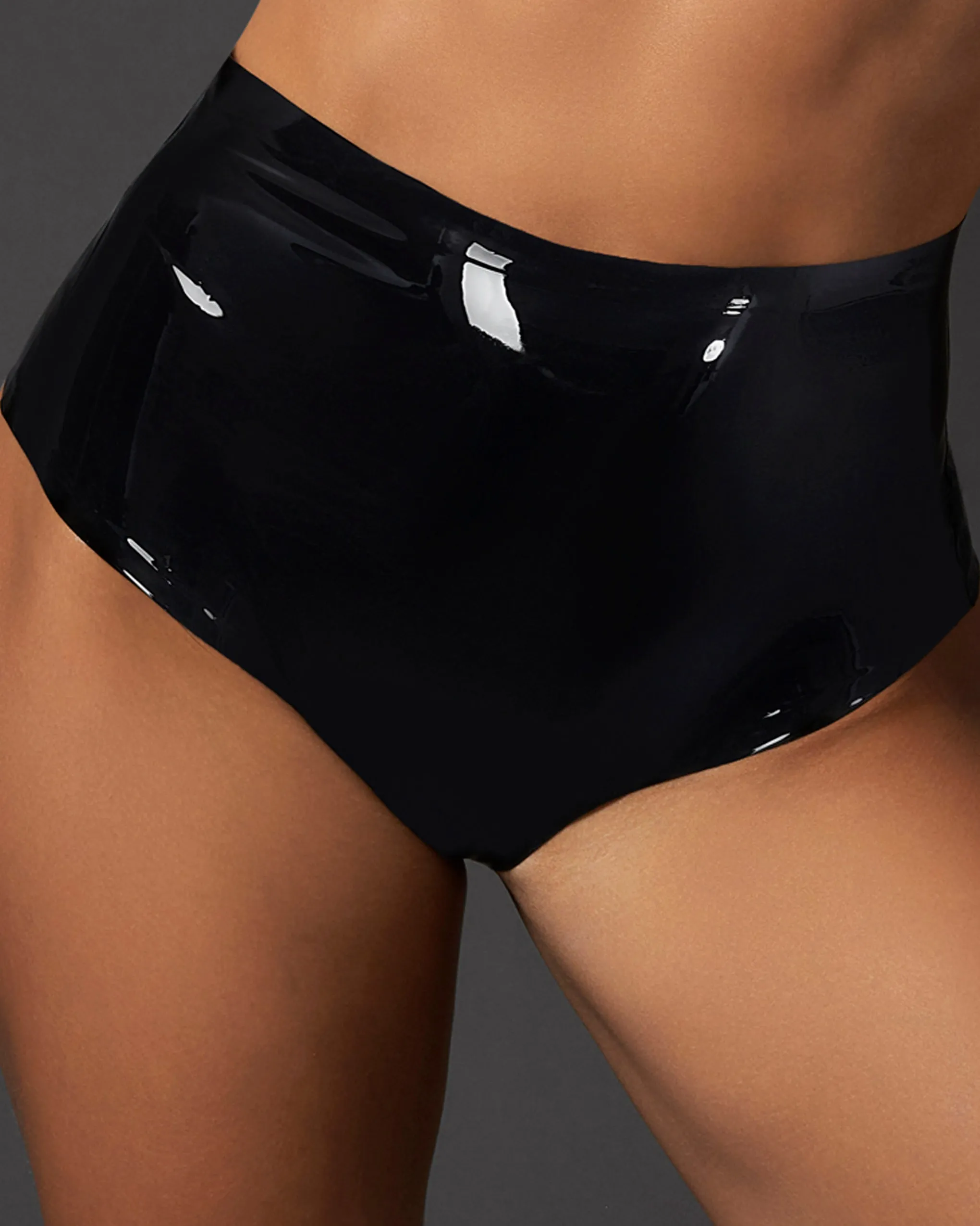 Latex High-waist Hot Pant Black