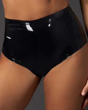 Latex High-waist Hot Pant Black