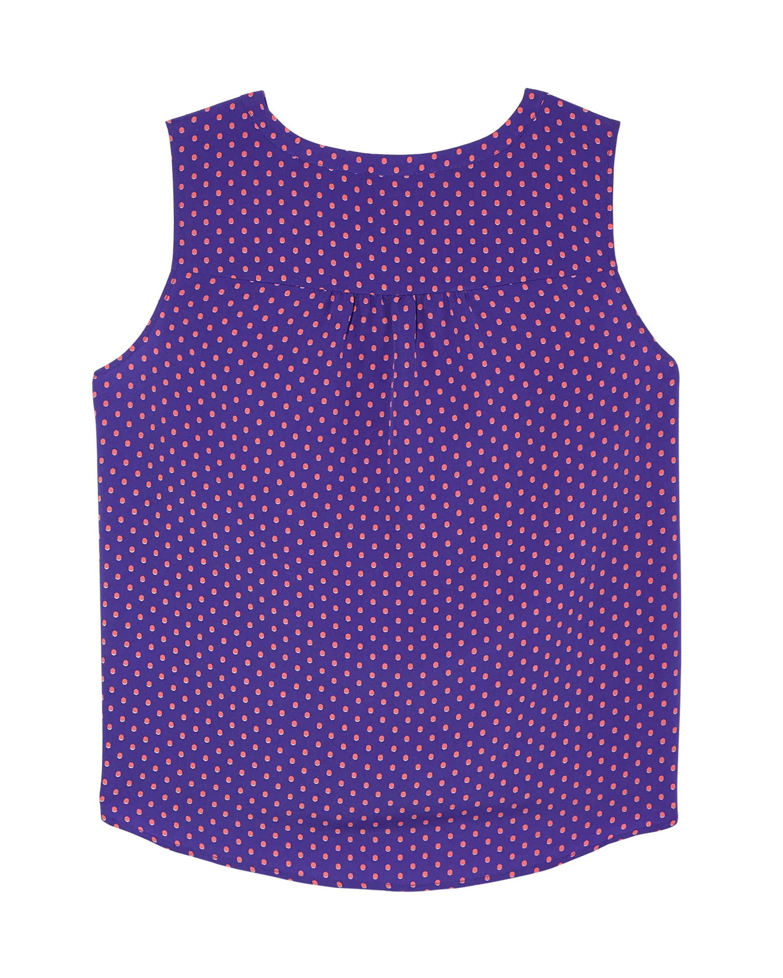 Marlie Sleeveless Gathered Yoke Shirt | Purple / Pink