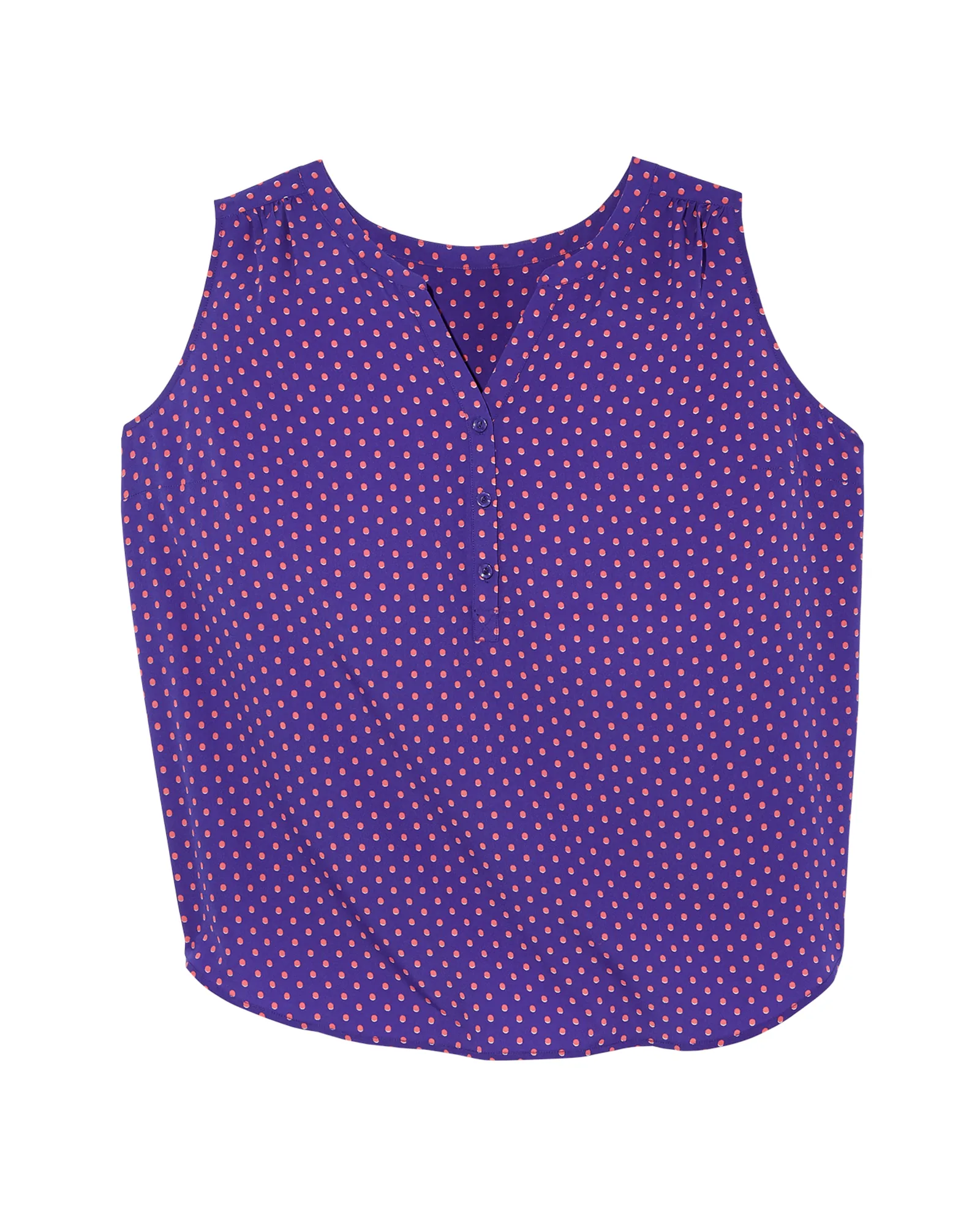 Marlie Sleeveless Gathered Yoke Shirt | Purple / Pink