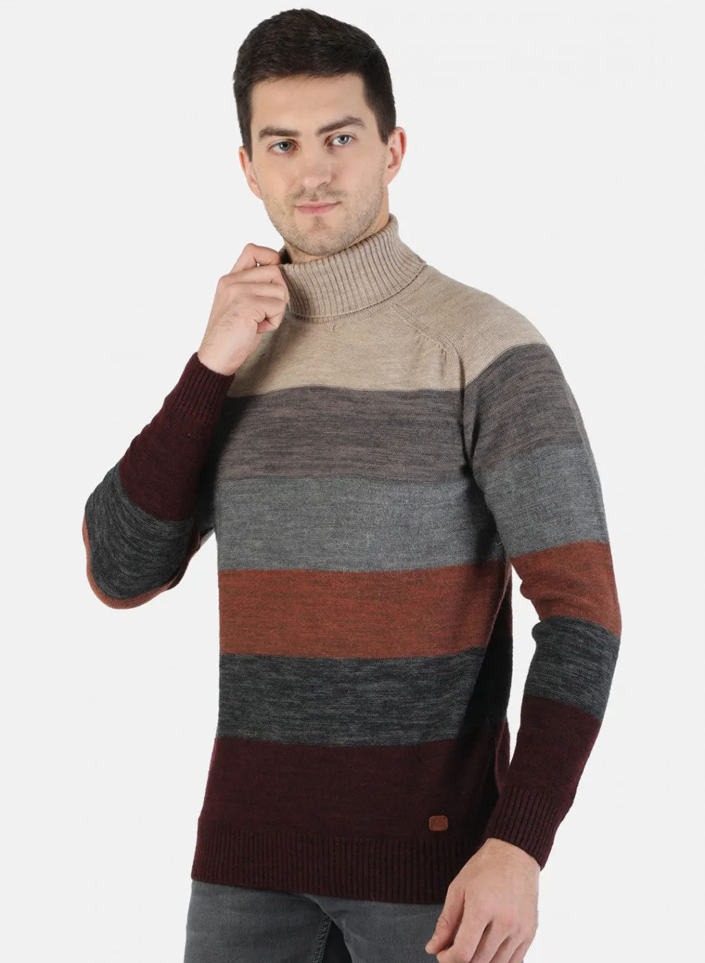 Men Multi Color Self Pullover