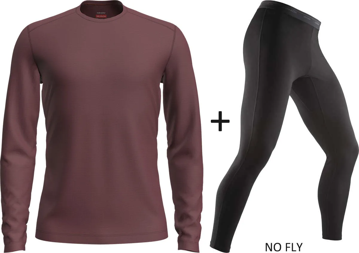 Men's Icebreaker Merino 260 Tech Crew Neck Top   Leggings COMBO