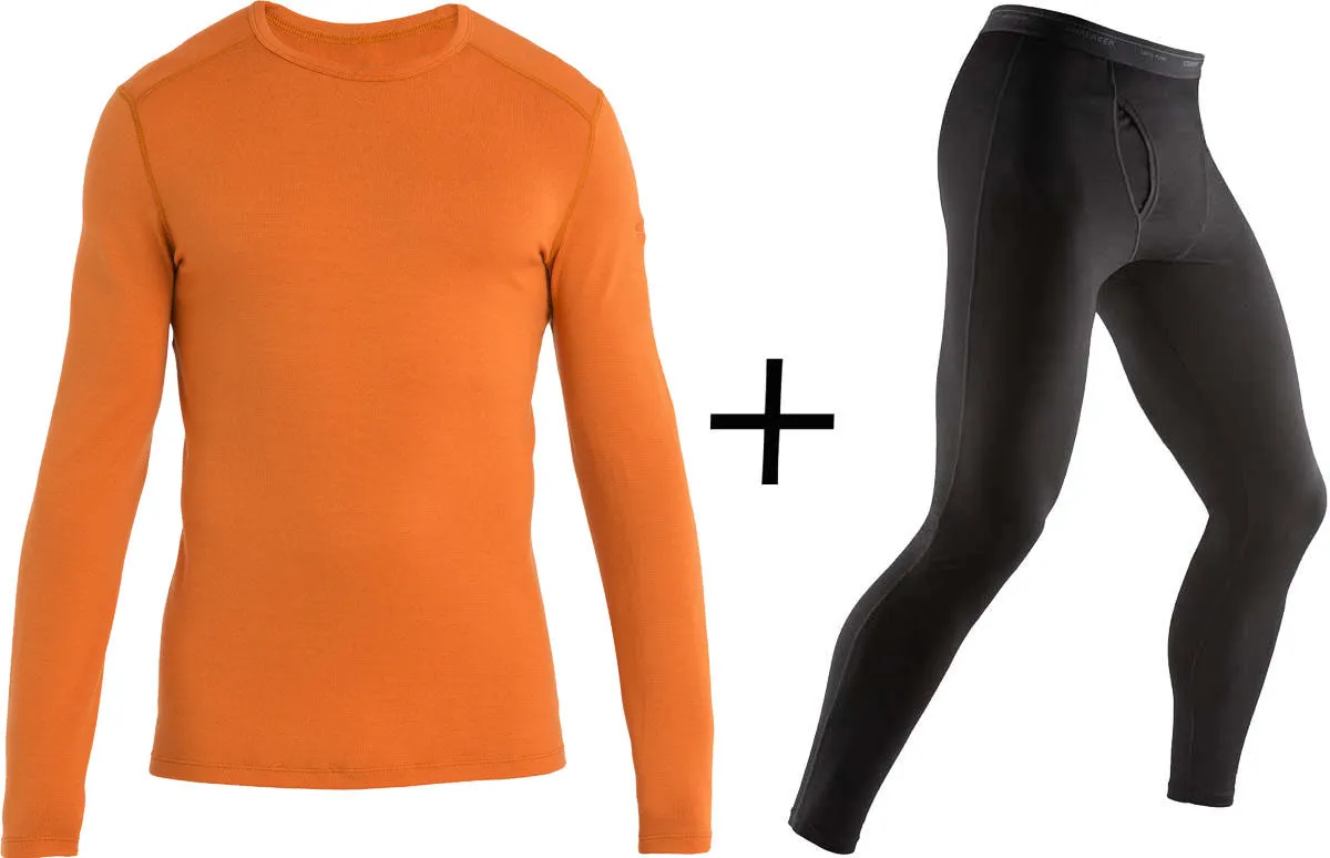 Men's Icebreaker Merino 260 Tech Crew Neck Top   Leggings COMBO