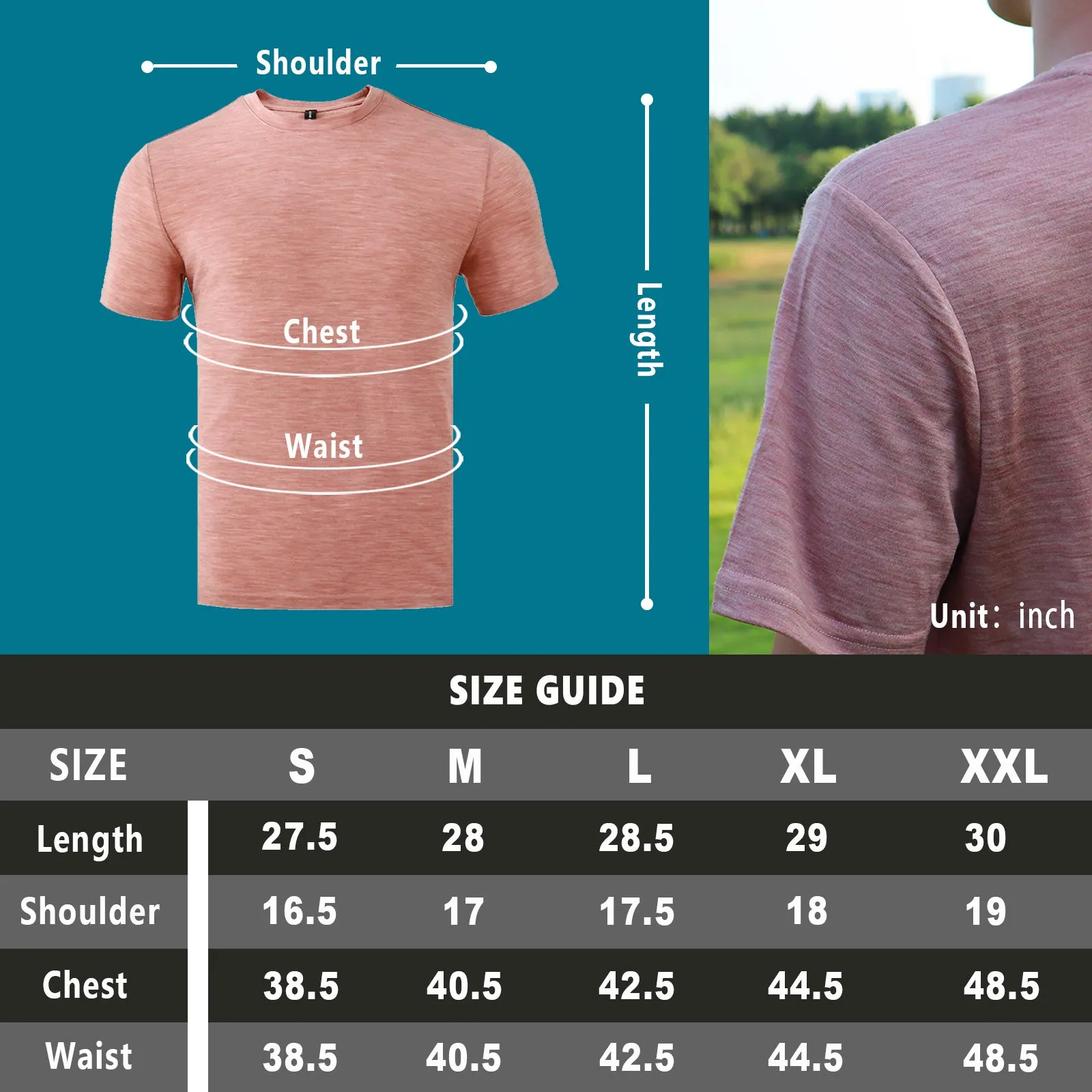 Men's Merino 160g Short Sleeve T-Shirt Light Pink