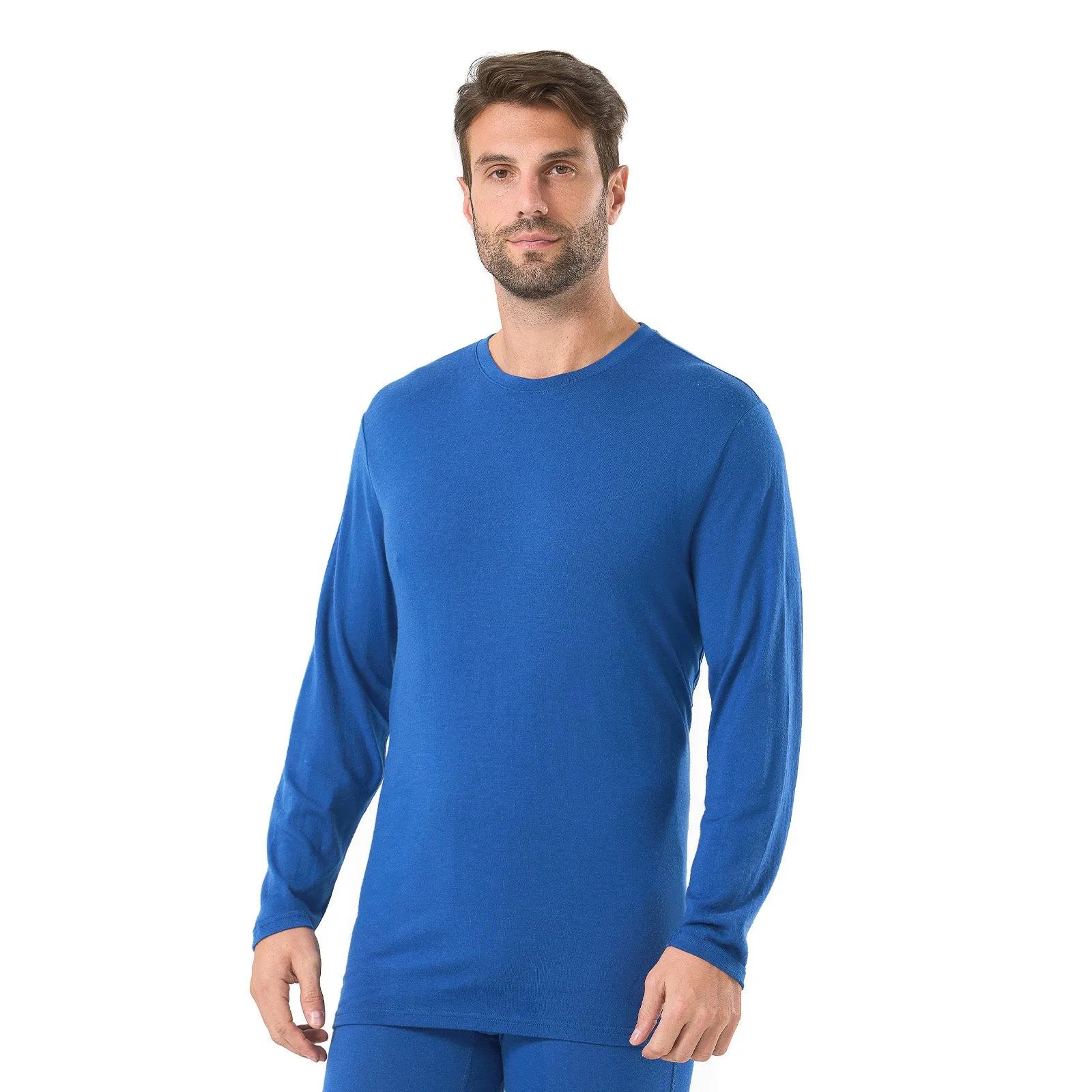 Men's Merino 200g Long Sleeve Crew Thermal Top Midnight Blue