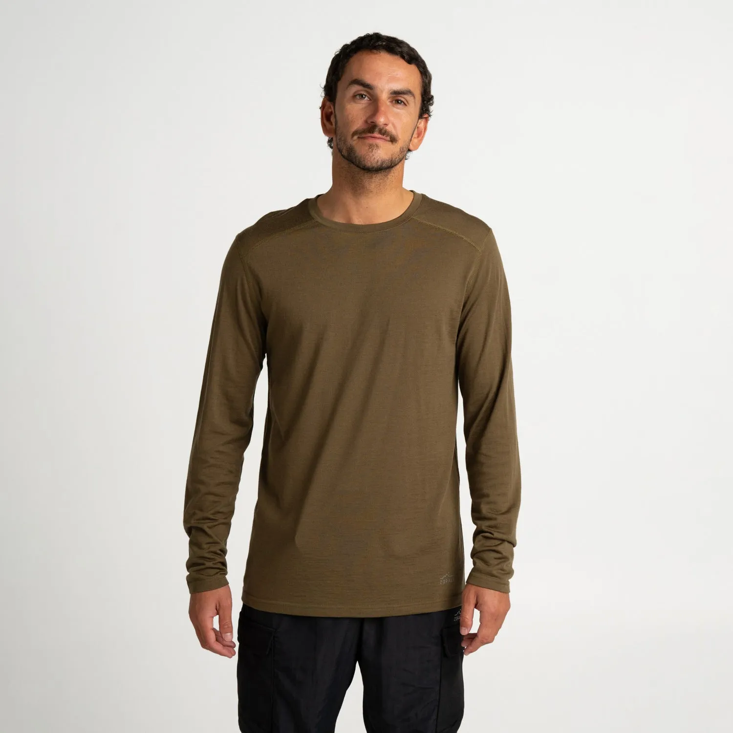 Mens Merino LS Base Layer Olive