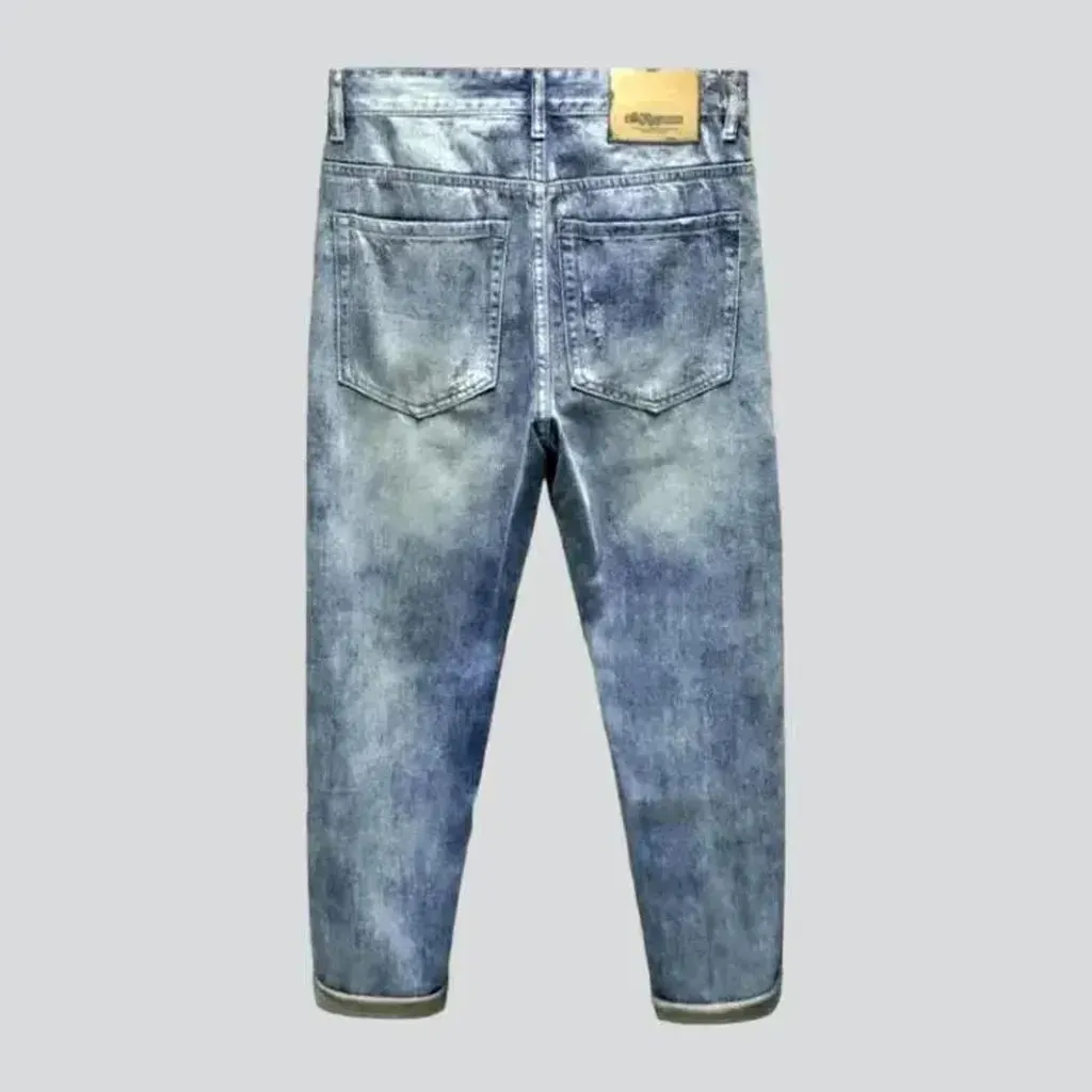 Mid-waist men's loose jeans