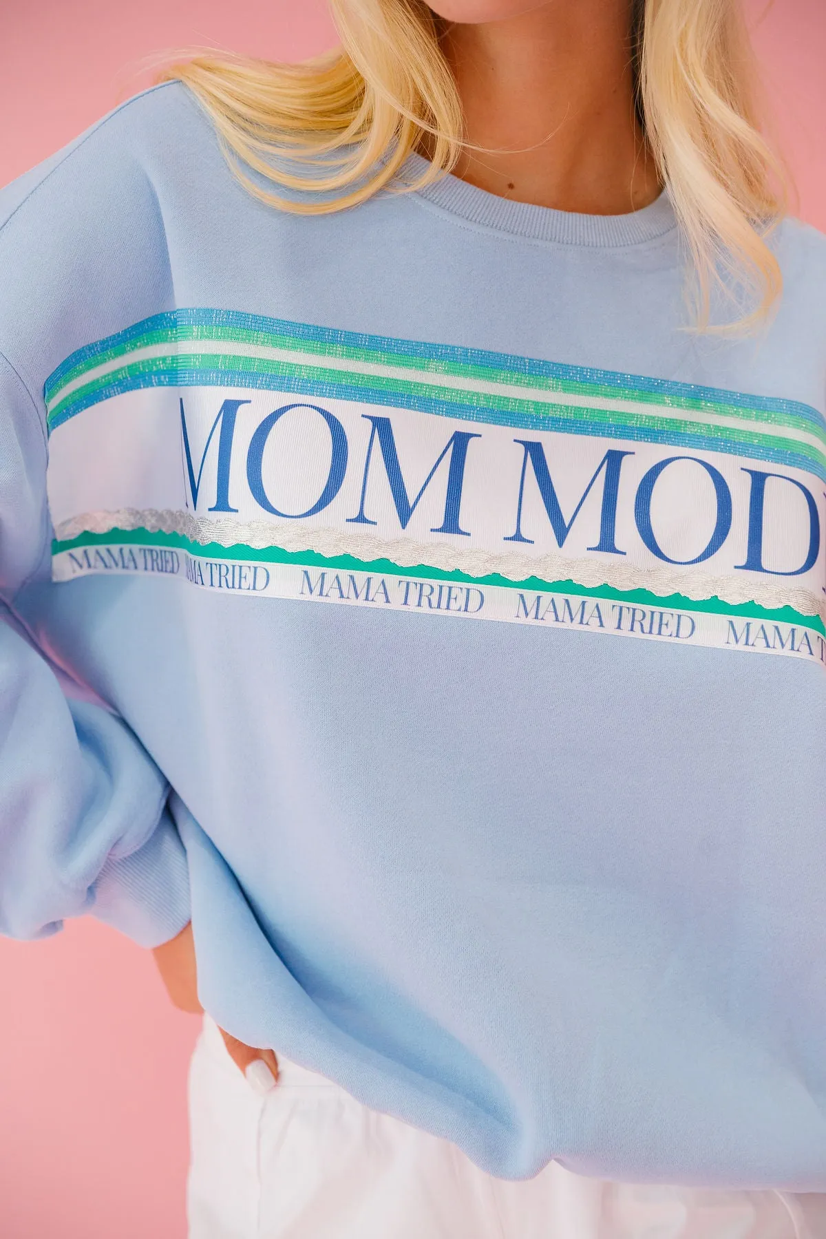 MOM MODE BLUE PULLOVER