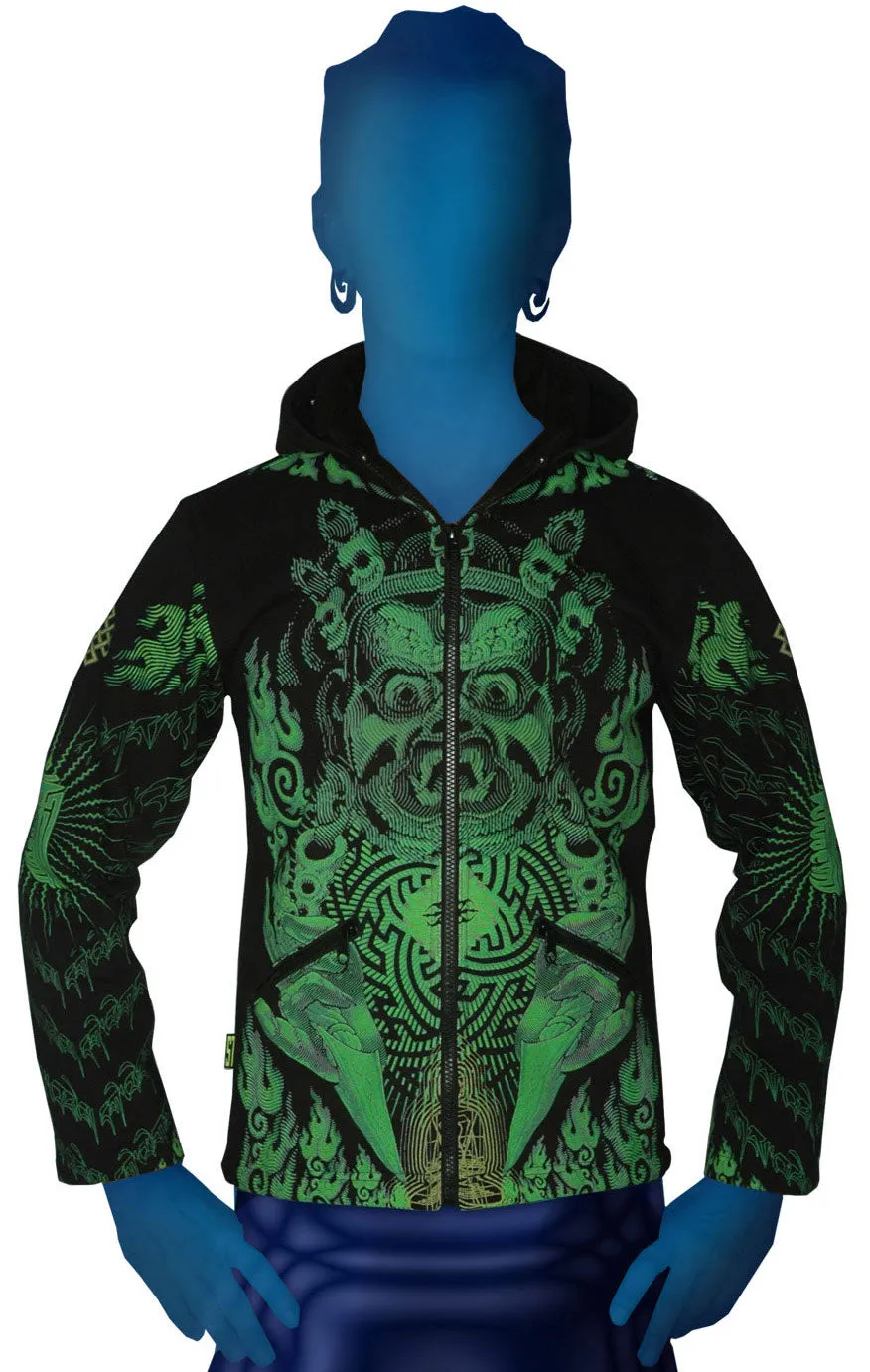 Morph Jacket Round Hood: Lime Mahakala