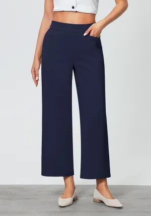 Navy Women's Workwise High Rise Slacks Wide Trouser Pant Trousers Wideleg