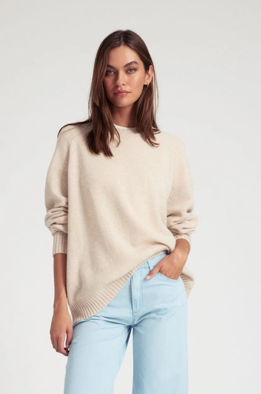 Oat Cashmere Loose Gauge Crewneck