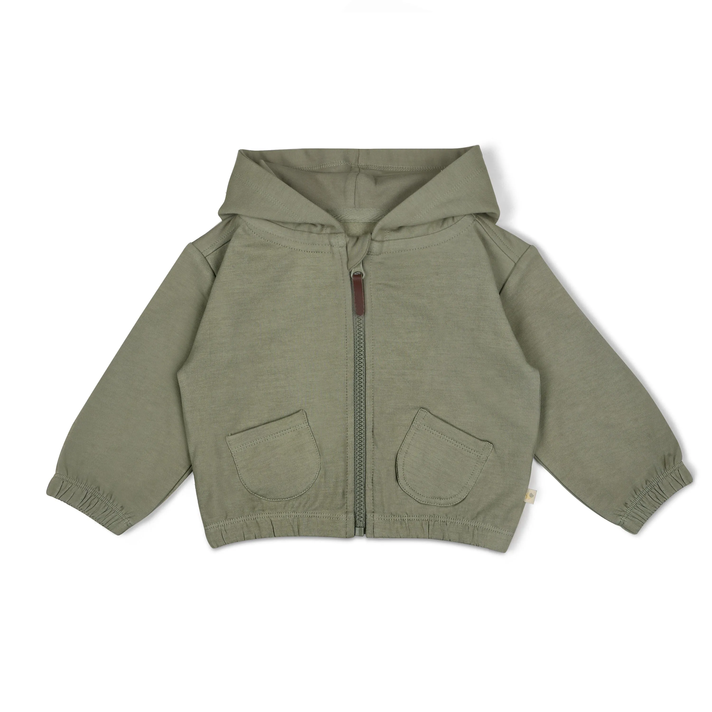 Organic Fleece Hooded Jacket | Olive