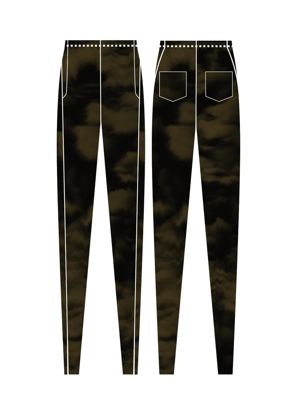 PANTS STRETCH HIGH WAIST PRINT (GOLD)