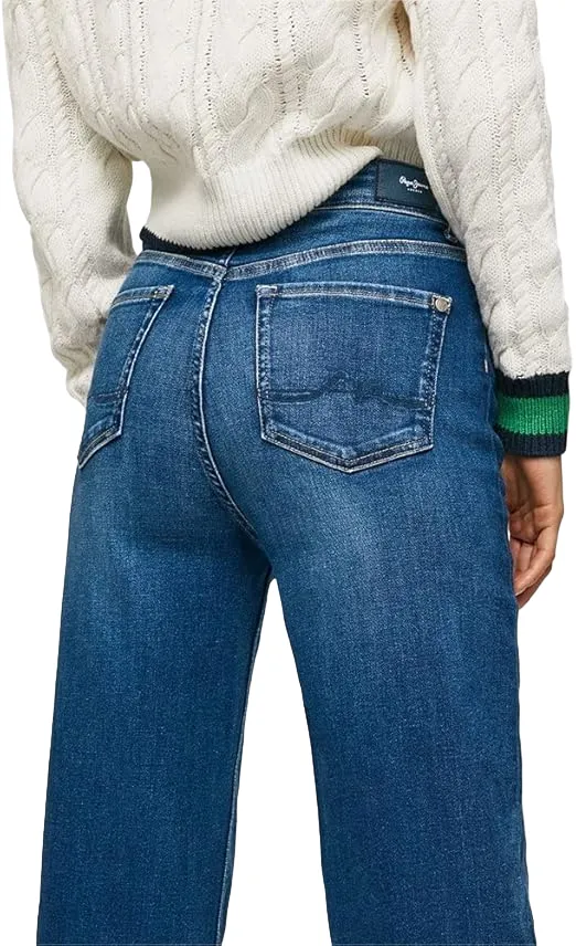 Pepe Jeans Pantalone jeans da donna a vita alta largo Lexa Sky Wide Fit High PL204162CQ58 000 denim