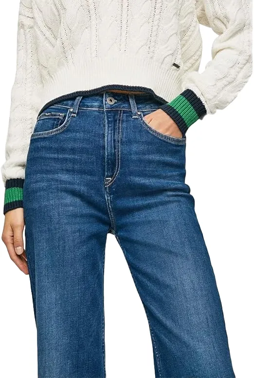 Pepe Jeans Pantalone jeans da donna a vita alta largo Lexa Sky Wide Fit High PL204162CQ58 000 denim