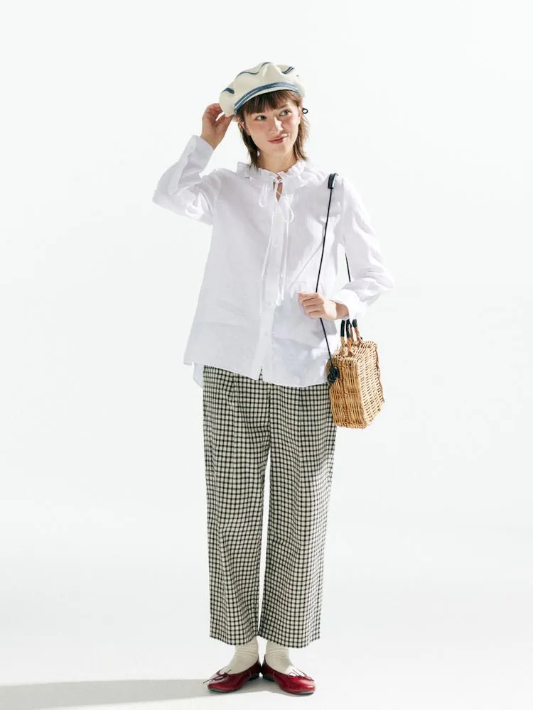 Plaid High Waist Tapered Pants【s0000007633】