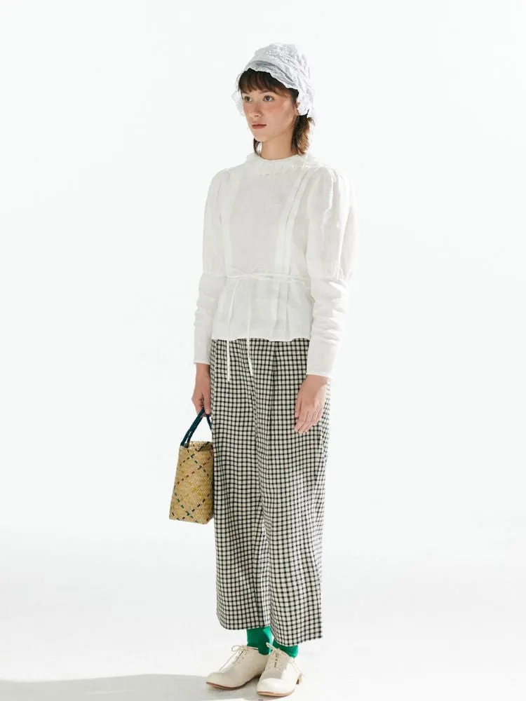 Plaid High Waist Tapered Pants【s0000007633】