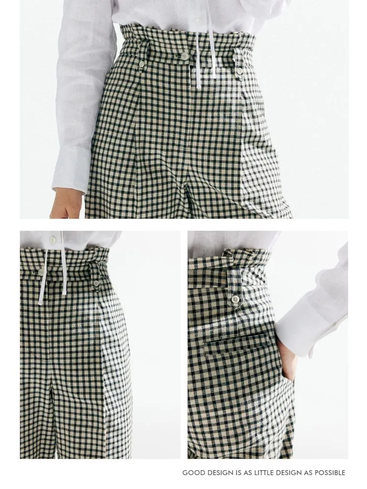 Plaid High Waist Tapered Pants【s0000007633】