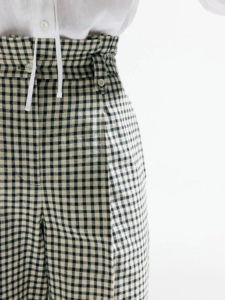 Plaid High Waist Tapered Pants【s0000007633】