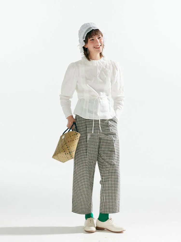 Plaid High Waist Tapered Pants【s0000007633】