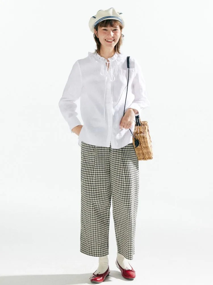 Plaid High Waist Tapered Pants【s0000007633】