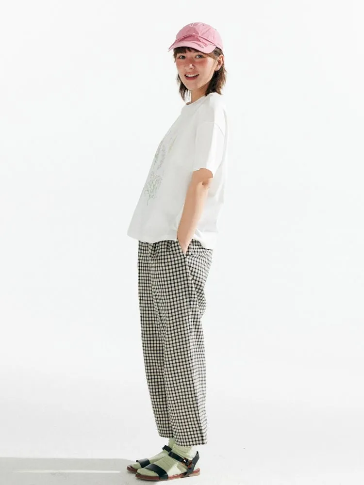 Plaid High Waist Tapered Pants【s0000007633】