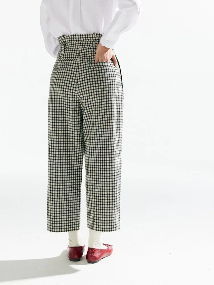 Plaid High Waist Tapered Pants【s0000007633】