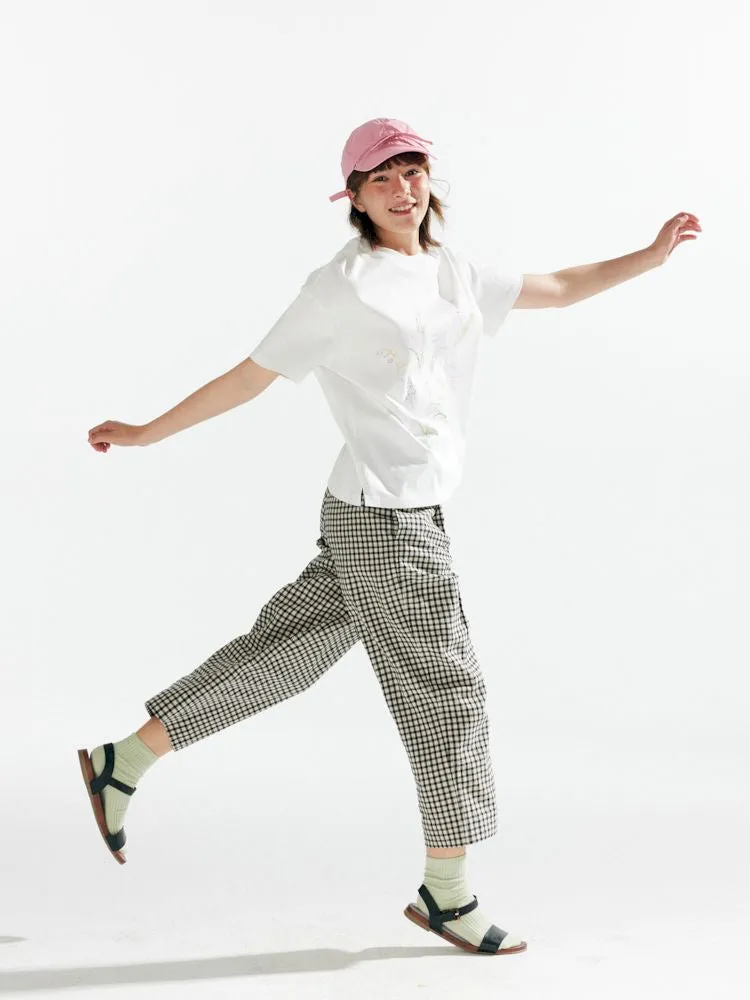 Plaid High Waist Tapered Pants【s0000007633】