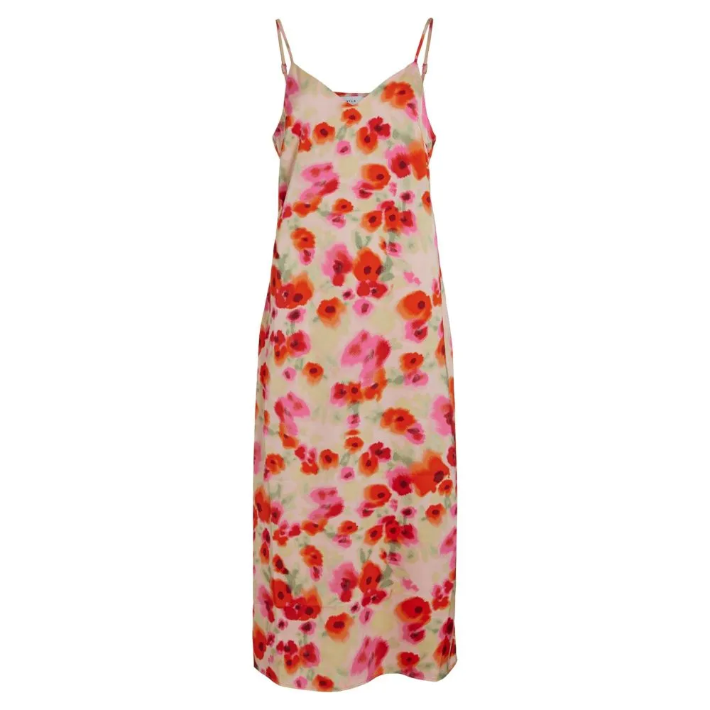 Ravenna V-Neck Midi Slip Dress - Poppy Red