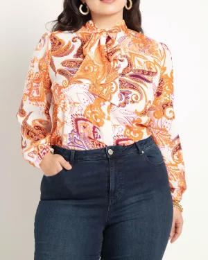 Reina Tie Neck Blouse | Day Tripper