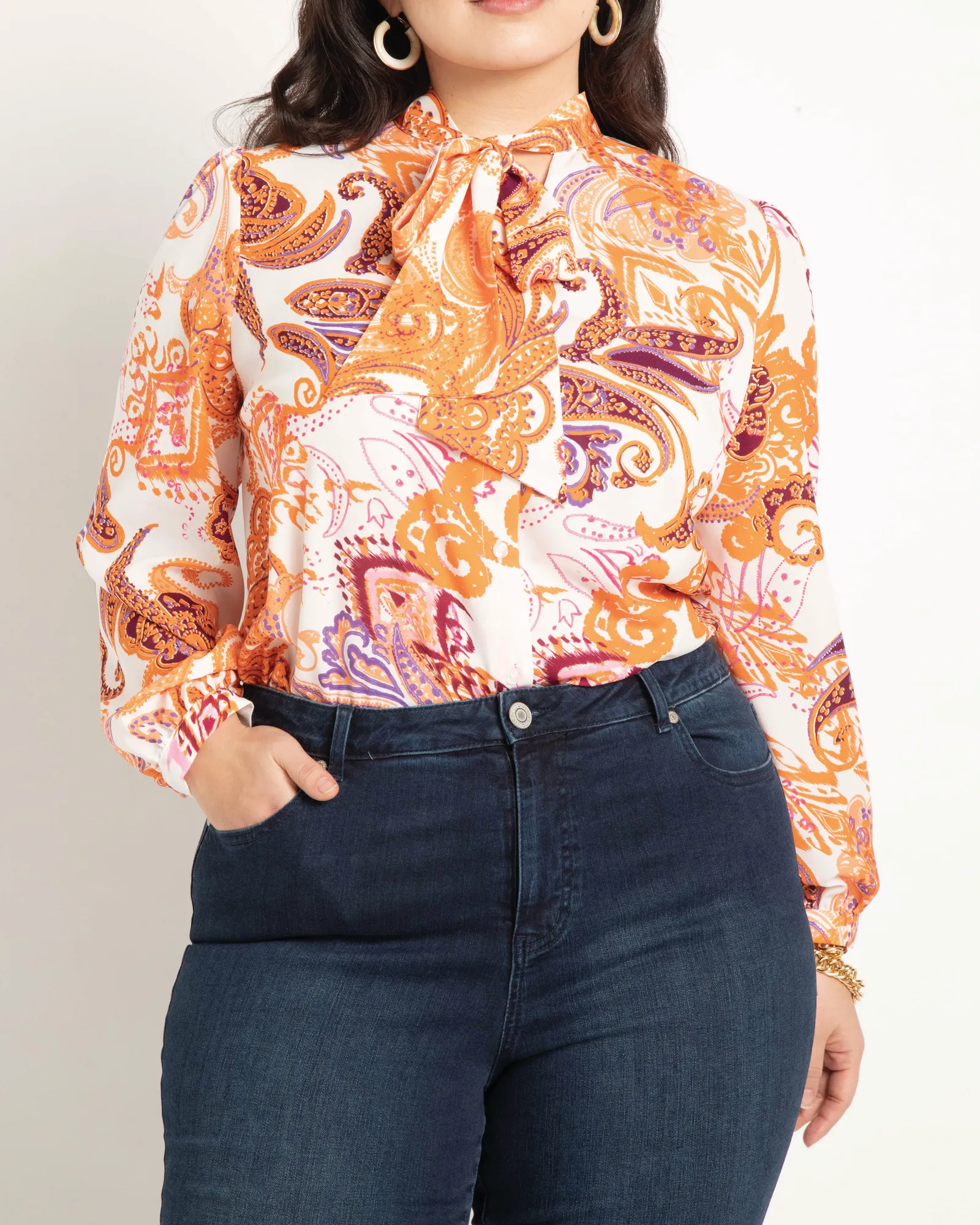 Reina Tie Neck Blouse | Day Tripper