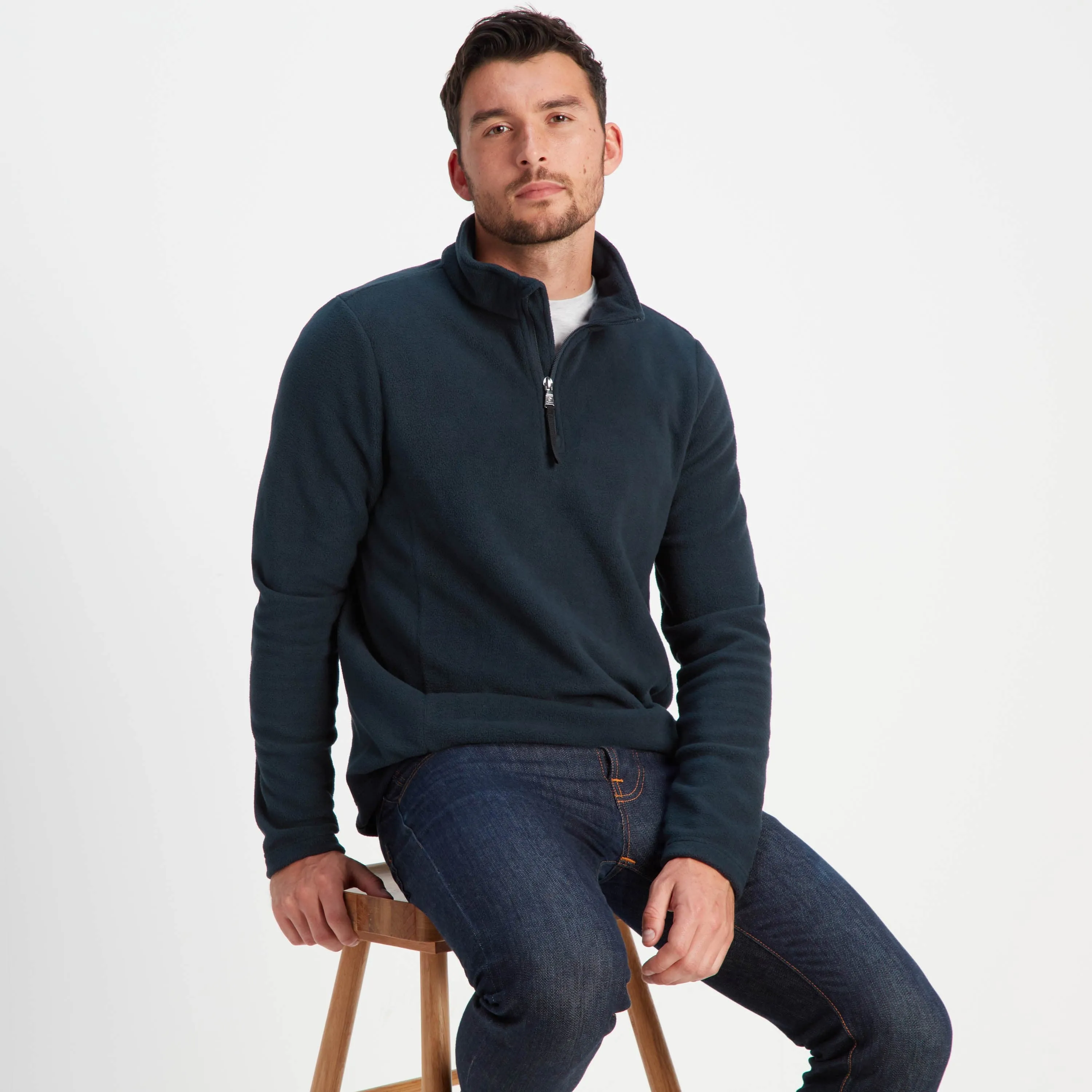 Revive Mens Quarter Zip Fleece - Dark Indigo