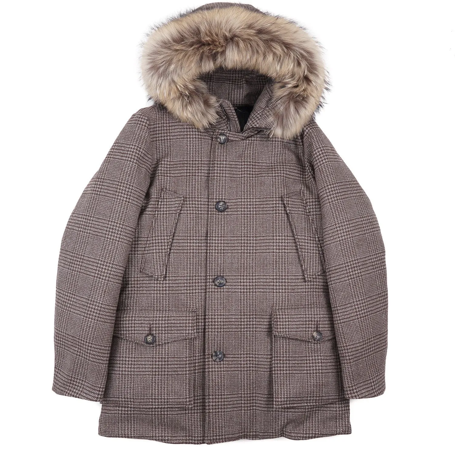 Rifugio Down-Filled Wool Parka with Fur Hood