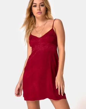 Rilia Slip Dress in Satin Cheetah Raspberry