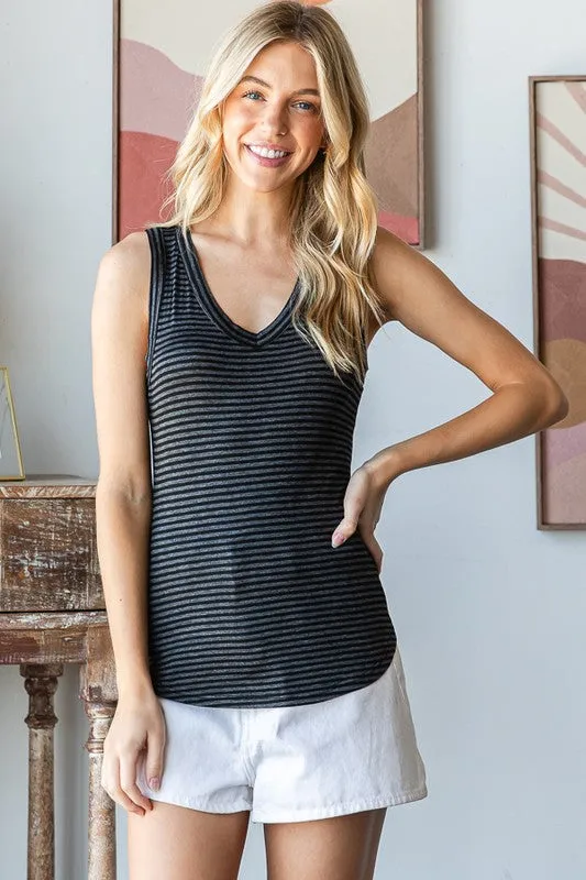 SHELLY STRIPE CASUAL TANK TOP S-XL