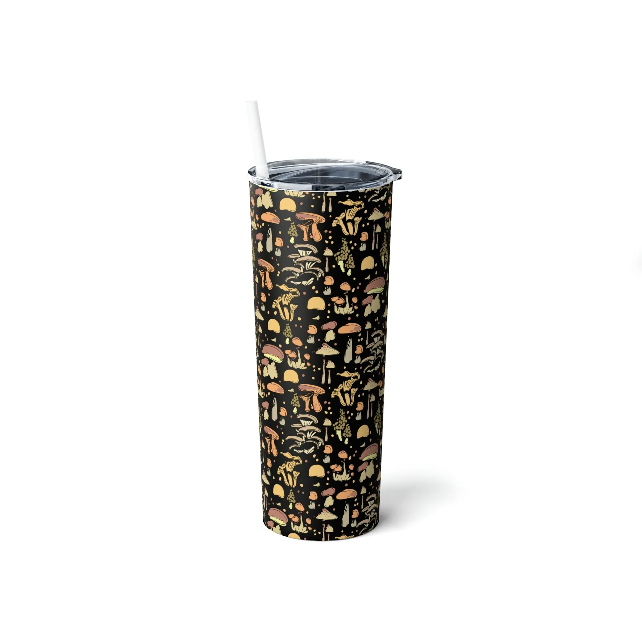 Skinny Tumbler with Straw Gift for Mushroom Lover Coffee Gifts for Tea Drinkers