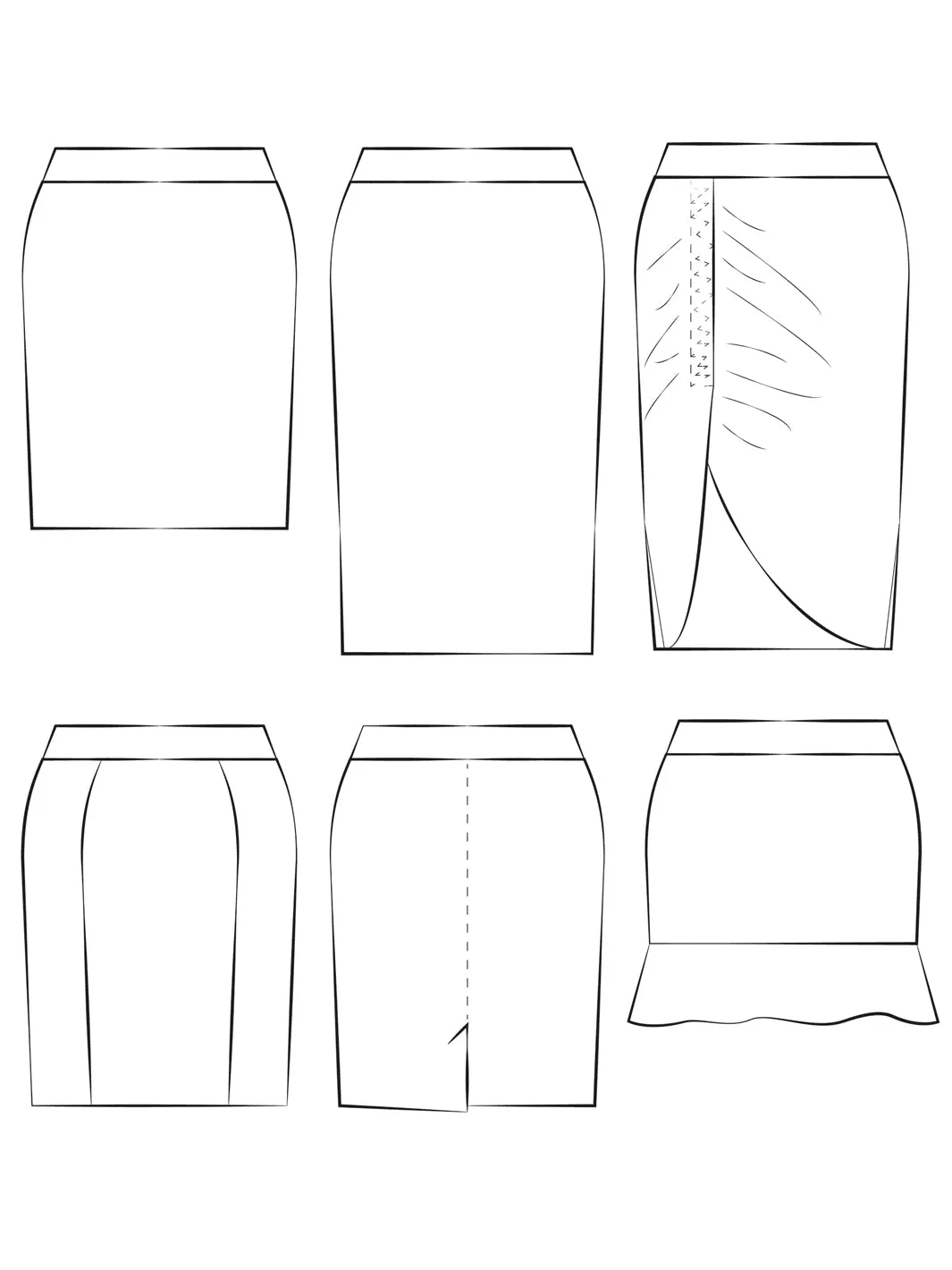 Sofia pencil skirt with variants