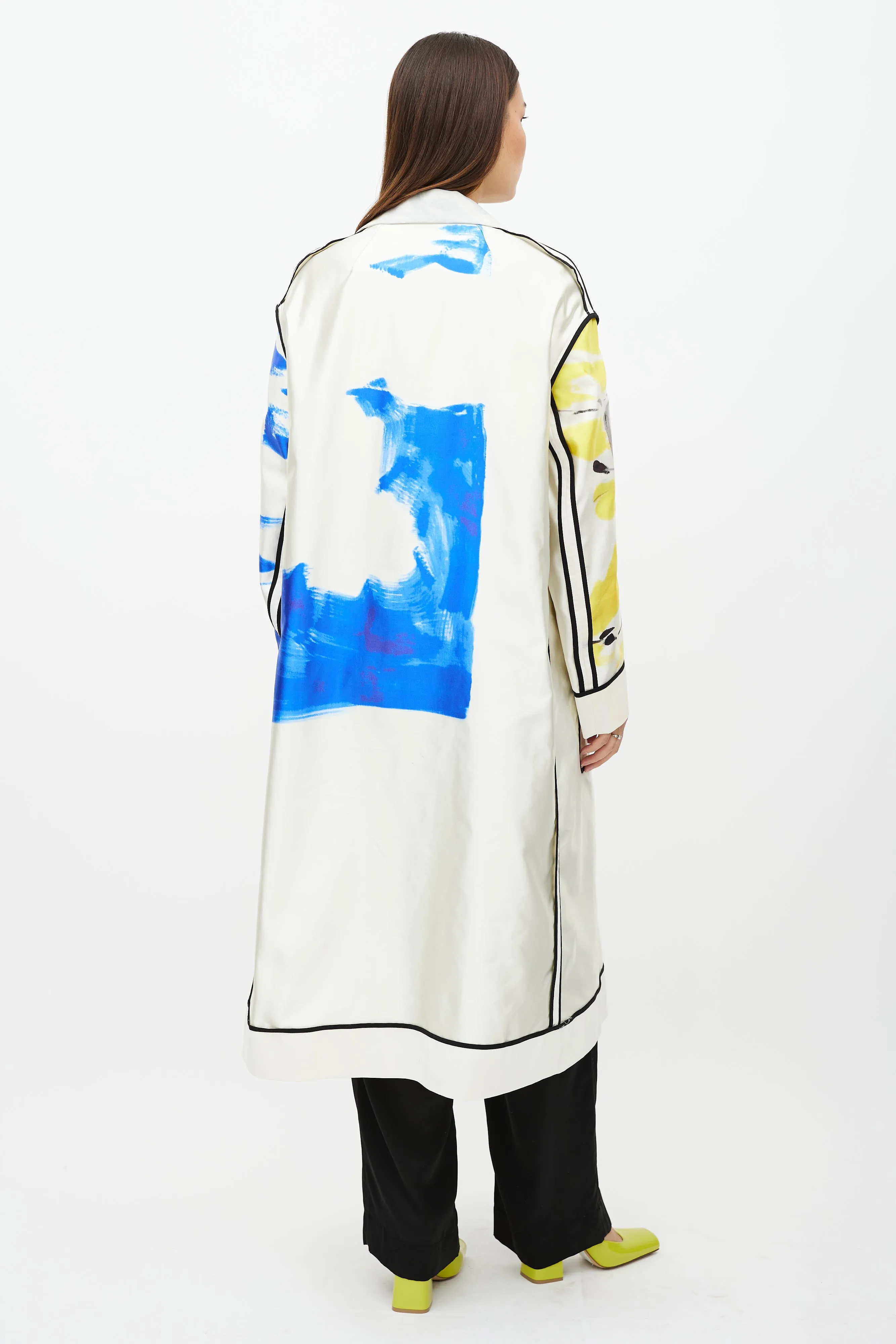 SS 2019 White & Multicolour Print Coat