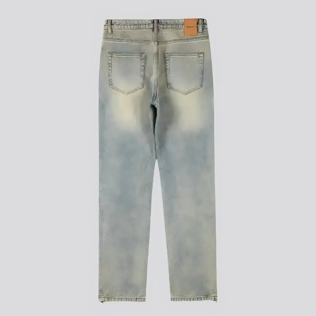 Straight men's light-wash jeans