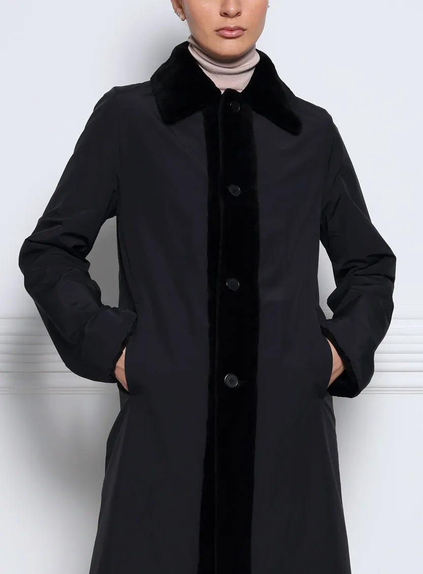 The April Sheared Mink Fur Reversible Storm Coat