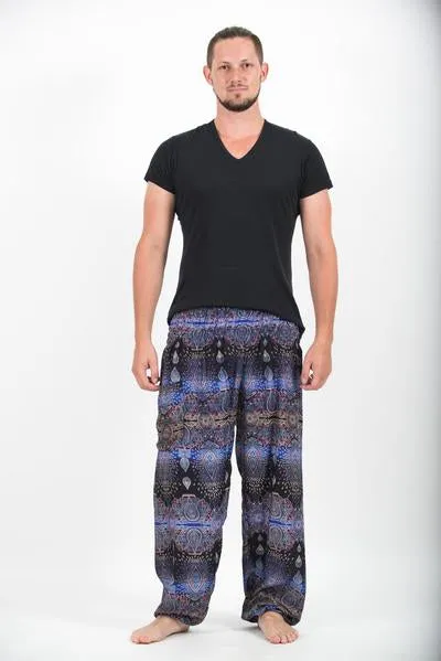 Unisex Paisley Harem Pants in Blue