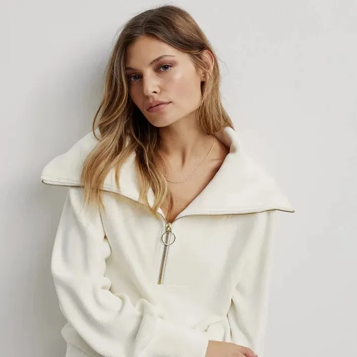 Vine Half-Zip Pullover in Ivory