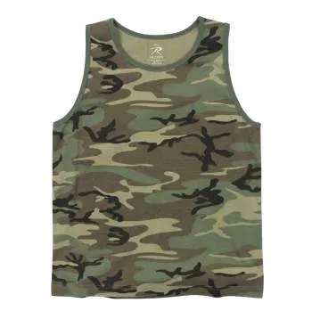 Vintage Style Woodland Camo Tank Top