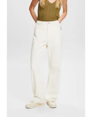 Wide leg twill Pants White