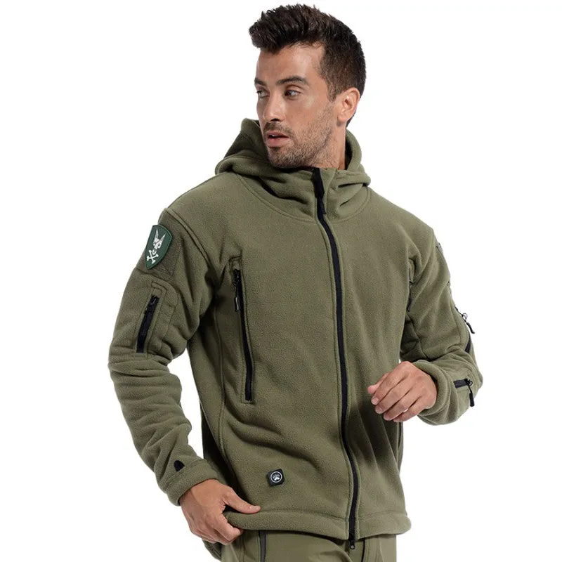 Winter Military Tactical Fleece Jacket Men US Army Polartec Sportswear Warm Hoodie Coat