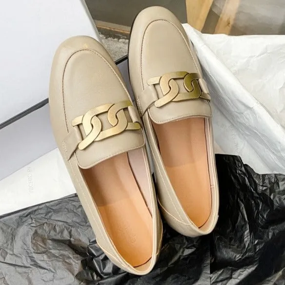 Women Classic Leather Flat Loafers