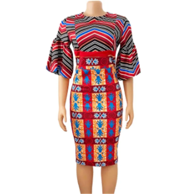 Women's Printed Stitching pattern Dress