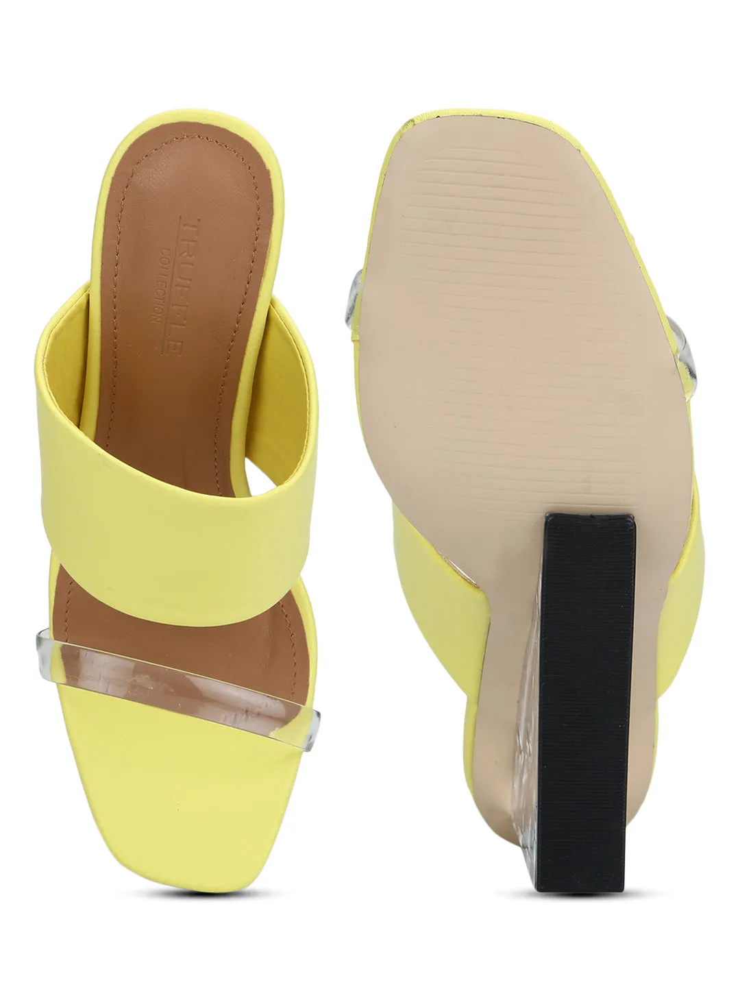 Yellow PU Slip-on Wedges