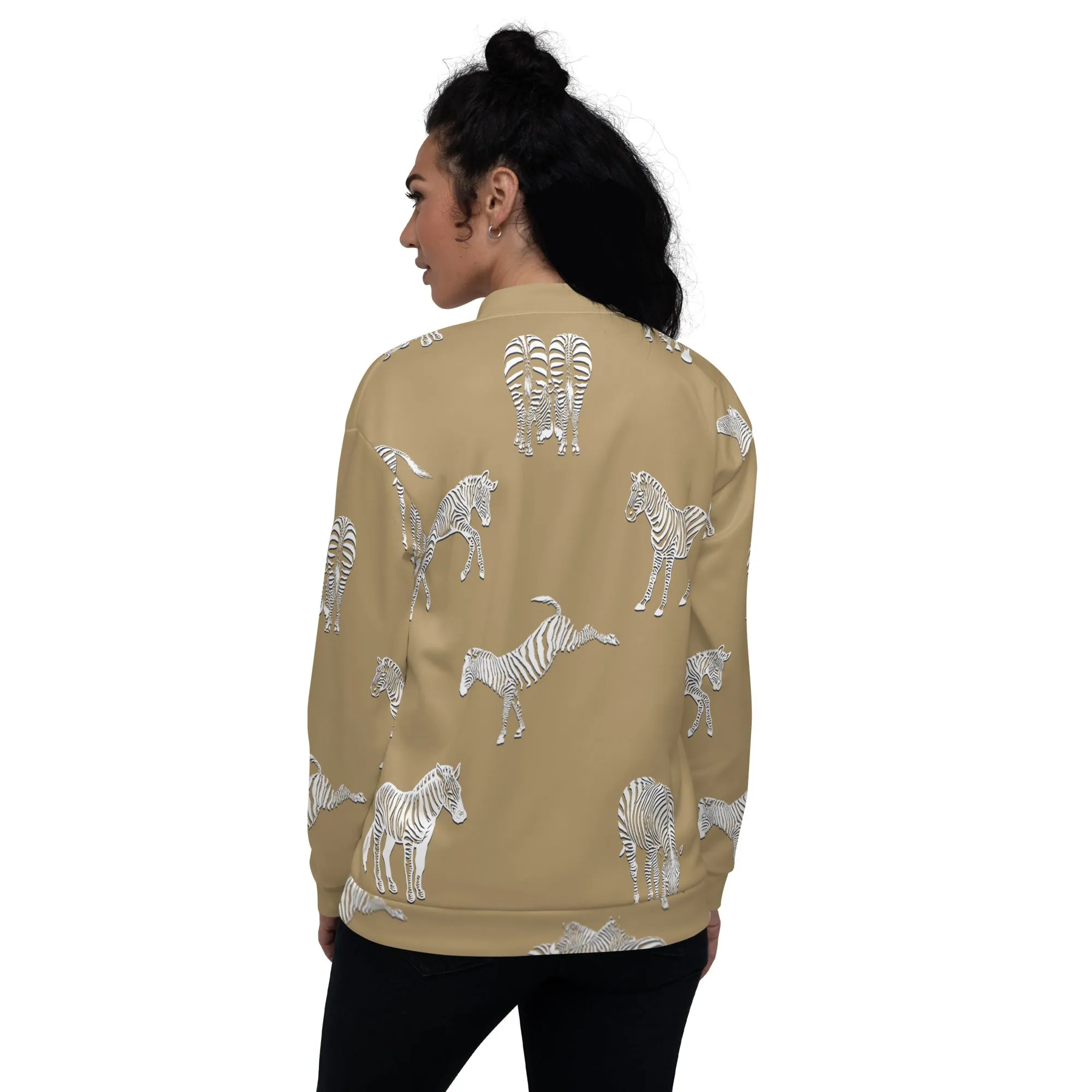 Zebra Frolic Unisex Bomber Jacket